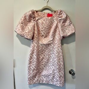 NWT Taffia Dress Calla Lilly Pink Leopard Jacquard Size 00